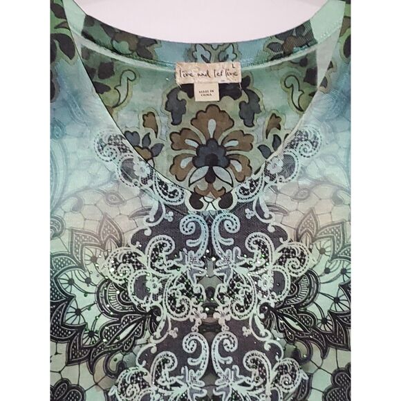 A Live and Let Live Women's Top Whimsigoth Fairy Celestial Paisley Sparkly L - Picture 10 of 13